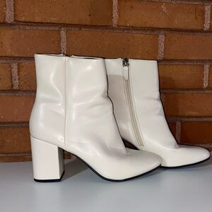 white ankle boots